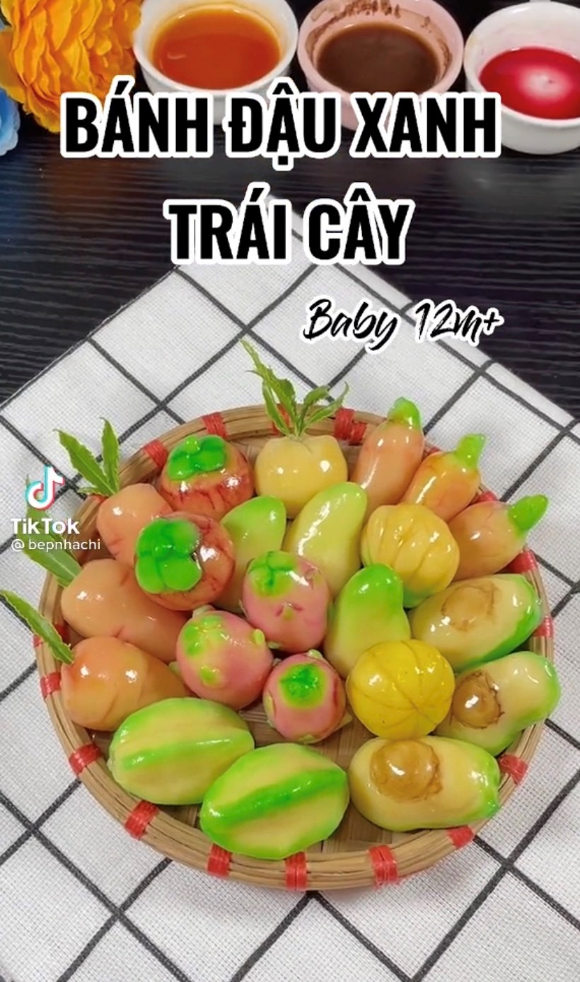 Học làm bánh đậu xanh trái cây ăn vặt cho bé